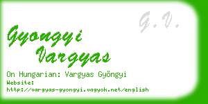 gyongyi vargyas business card